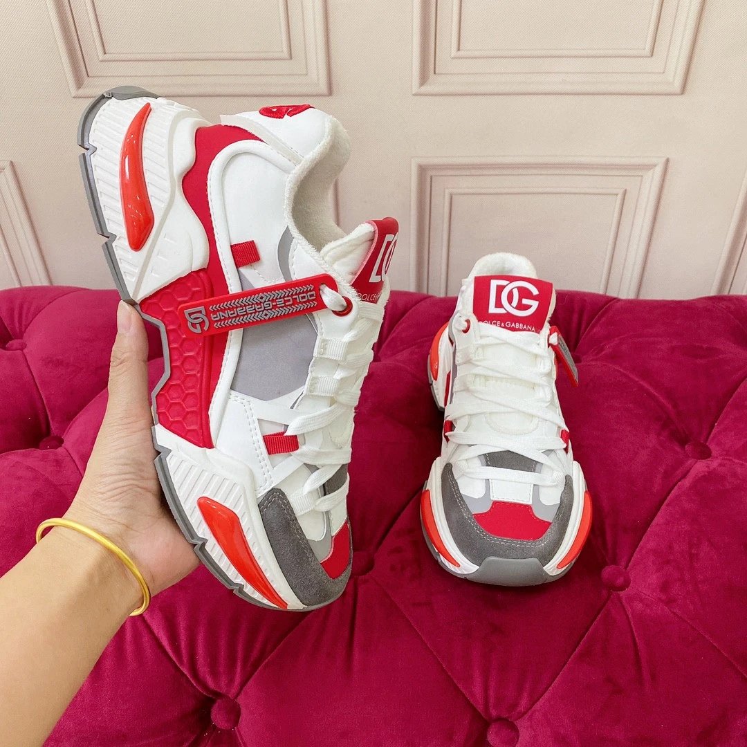 Dolce & Gabbana Sneakers Chunky mesh — red gray