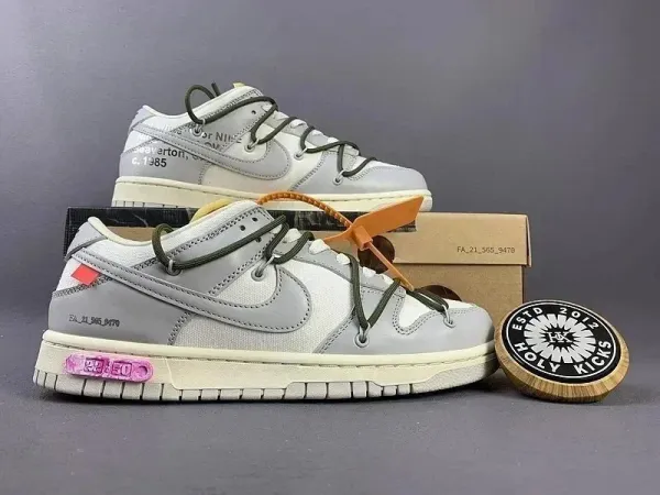 Nike x Off-White Dunk Low 'The 50' Gray Sneakers - 1