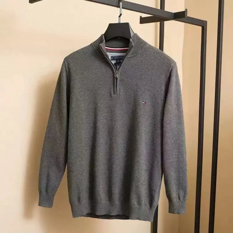 Polo Ralph Lauren Knitwear Crewneck and zip-up knit sweaters with embroidered pony logo — M 308 Dark gray