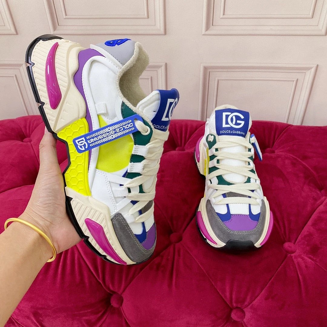 Dolce & Gabbana Sneakers Chunky mesh — purple yellow
