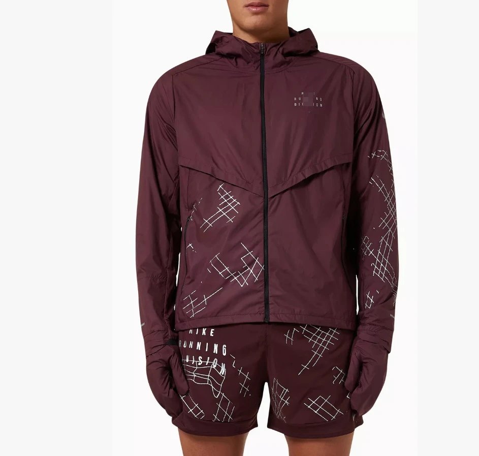 Nike Jackets Running Division hooded windbreaker jacket — Red coat