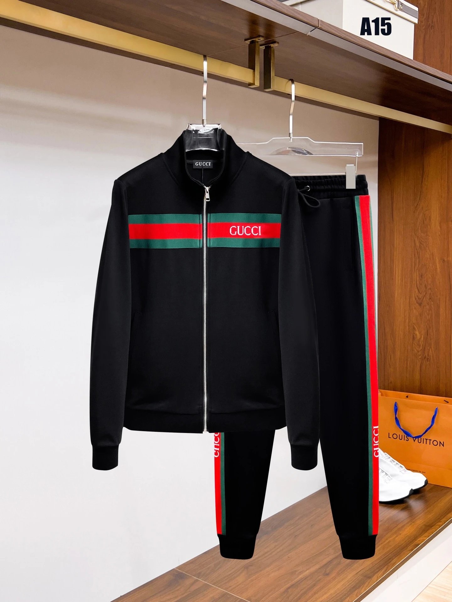 Loewe Matching Sets Zip-Up Track Jacket and Joggers Set — Black A 15