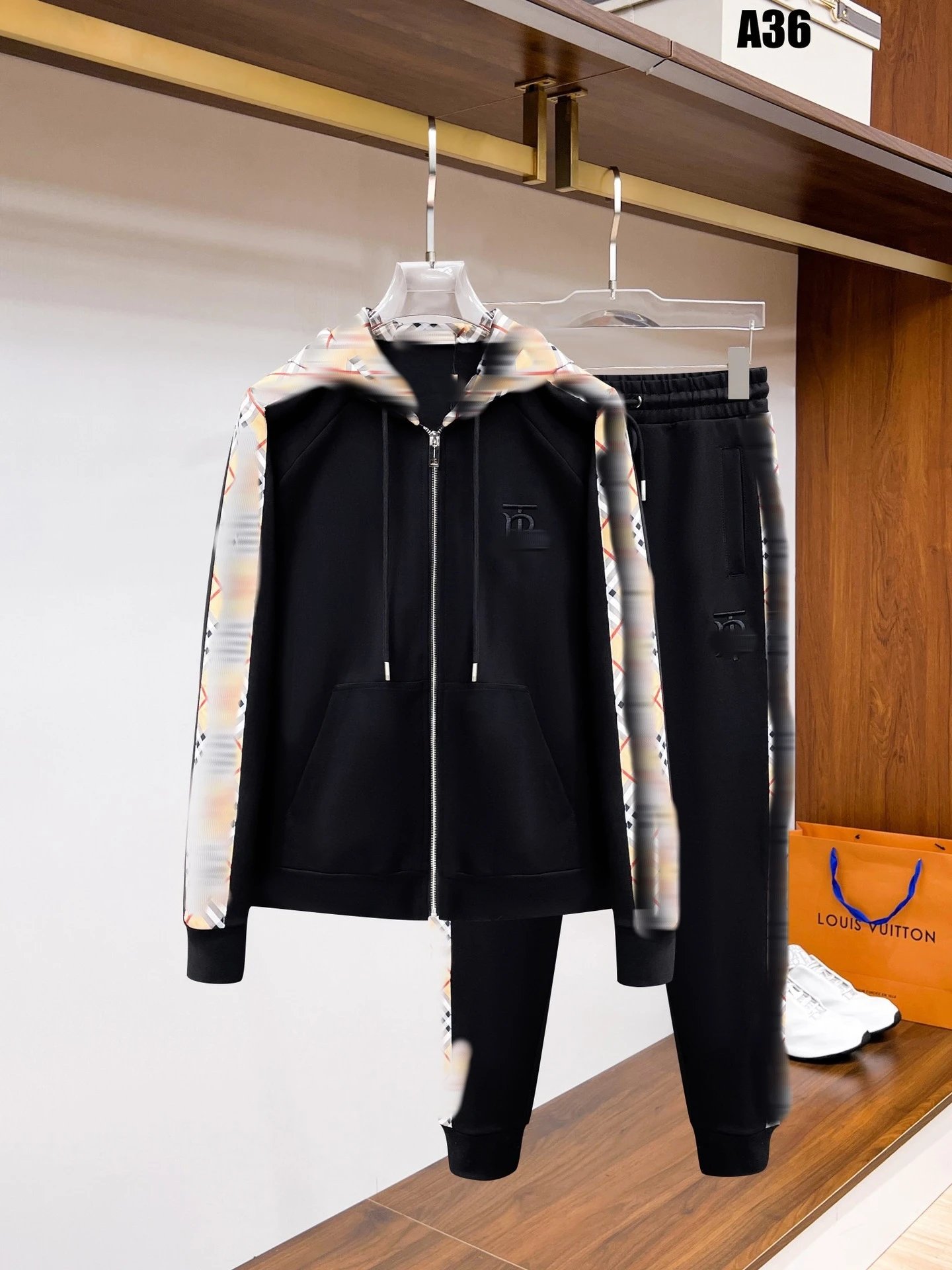 Loewe Matching Sets Zip-Up Track Jacket and Joggers Set — Black A36