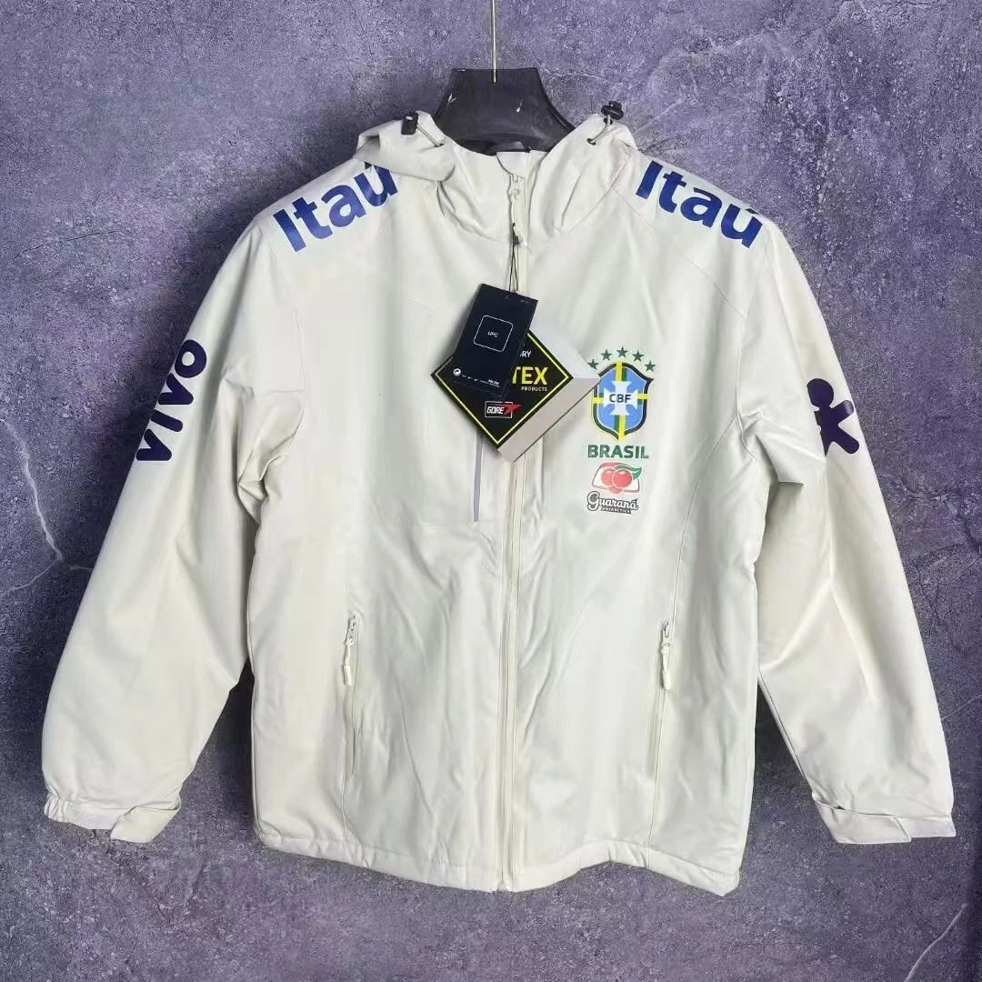 Brazil Windbreaker Fleece-Lined White
