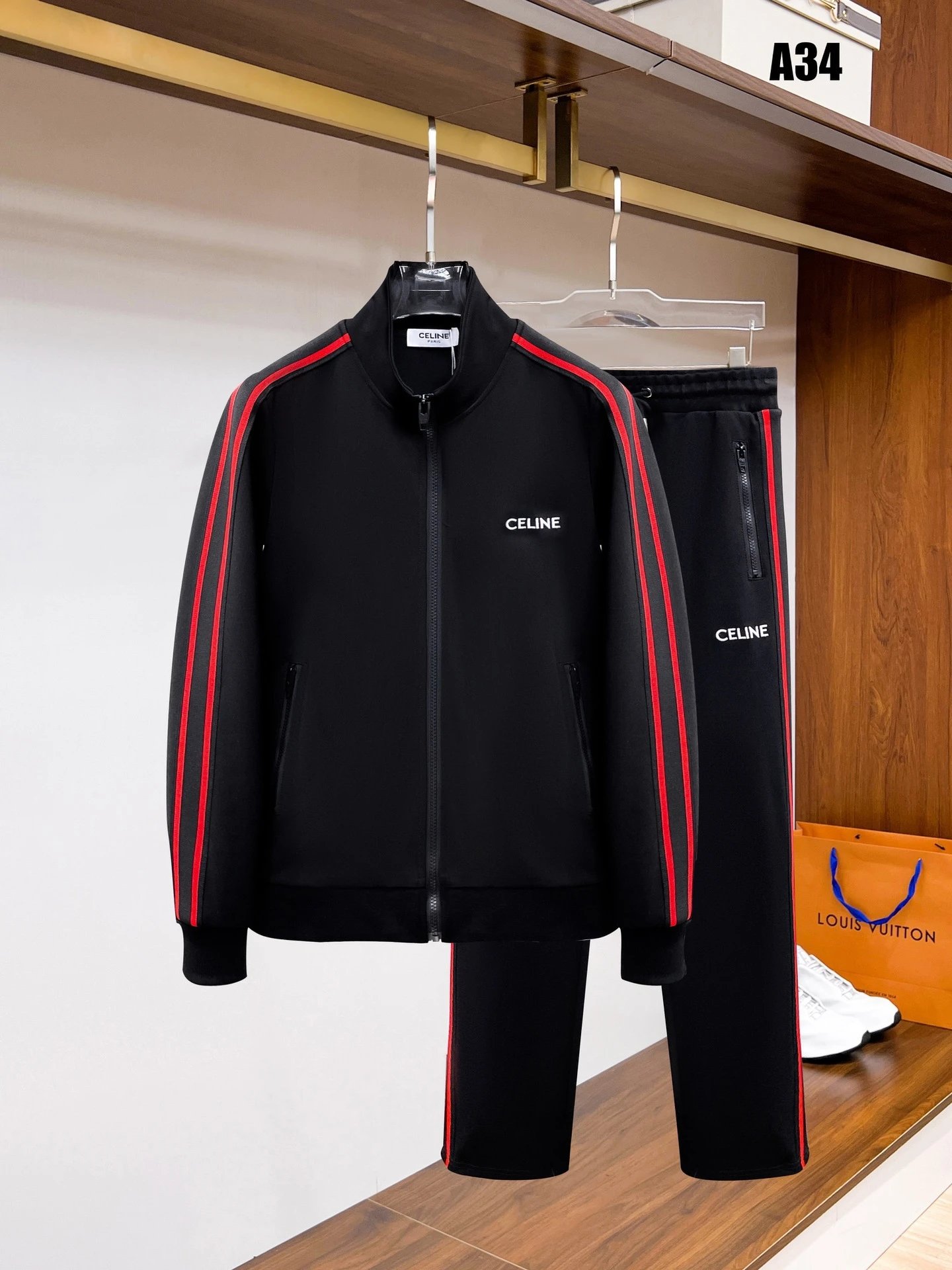 Loewe Matching Sets Zip-Up Track Jacket and Joggers Set — Black A34