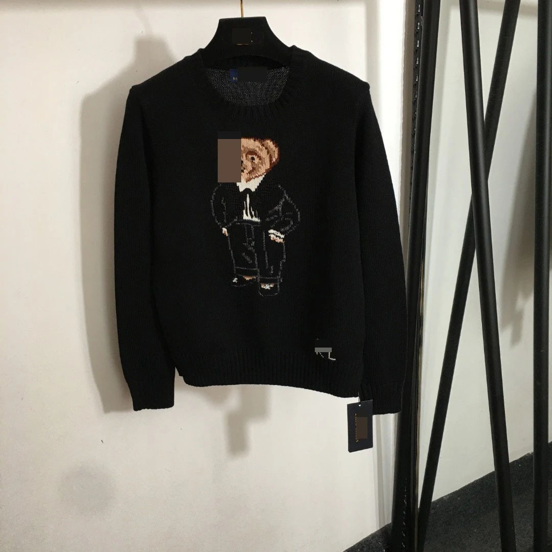 Unbranded Knitwear Crewneck knit sweater with bear motif image 2