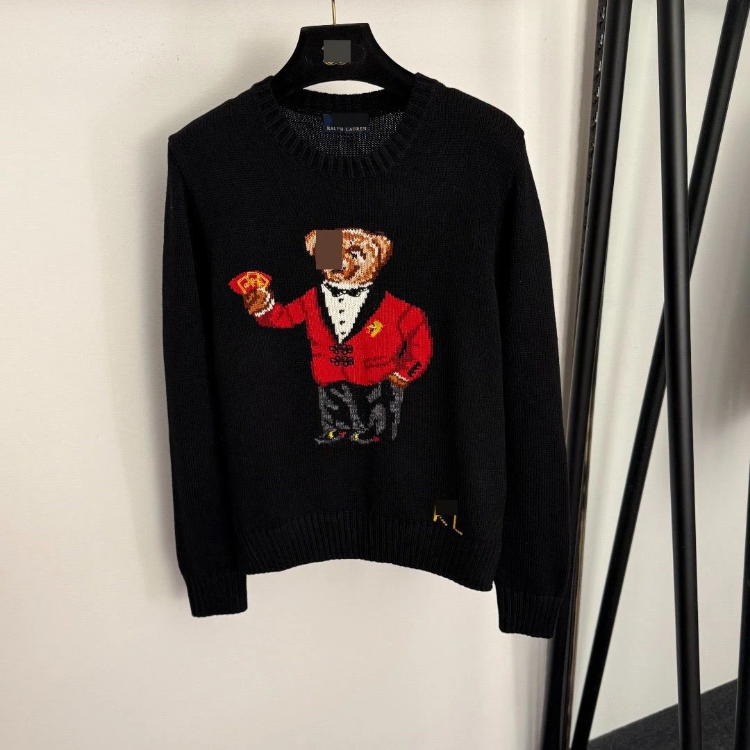 Unbranded Knitwear Crewneck knit sweater with bear motif — 9