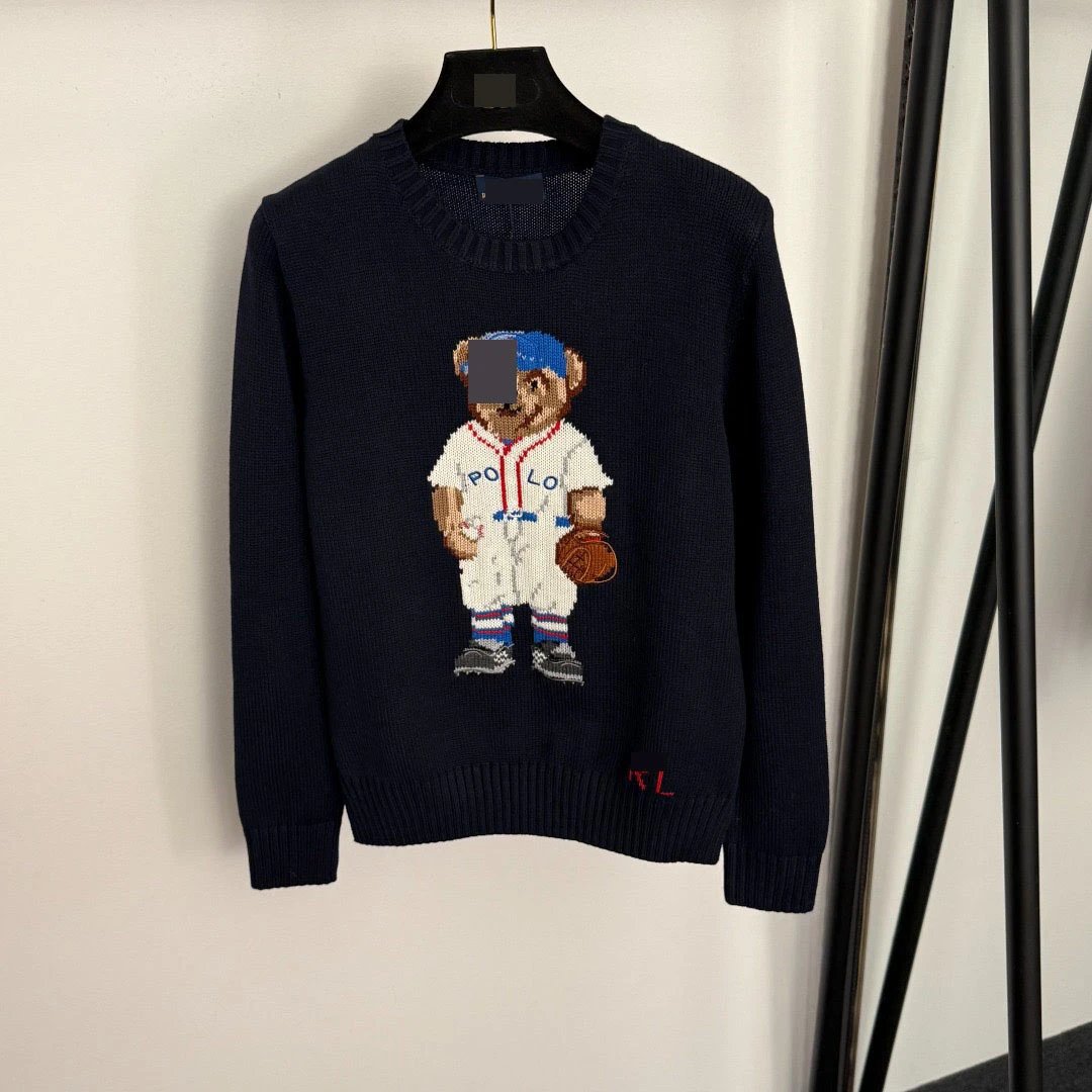 Unbranded Knitwear Crewneck knit sweater with bear motif — 12