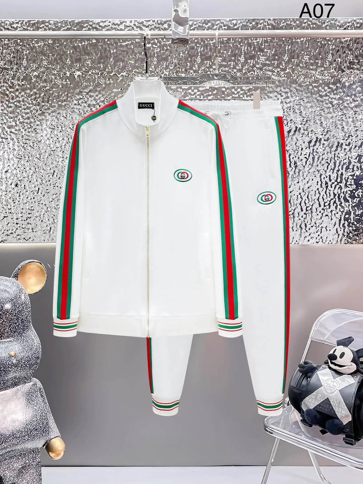 Loewe Matching Sets Zip-Up Track Jacket and Joggers Set — white A 07
