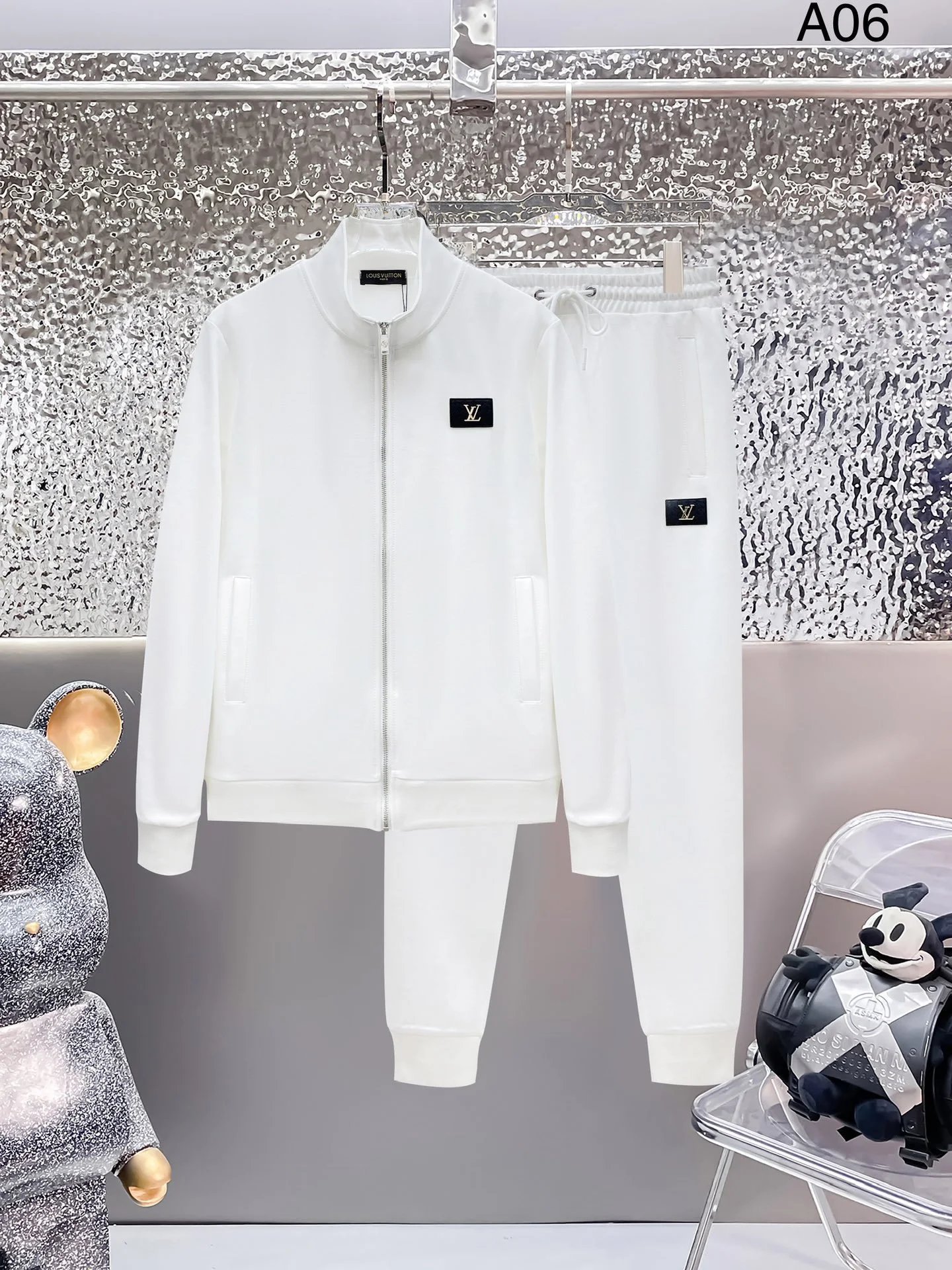 Loewe Matching Sets Zip-Up Track Jacket and Joggers Set — white A 06