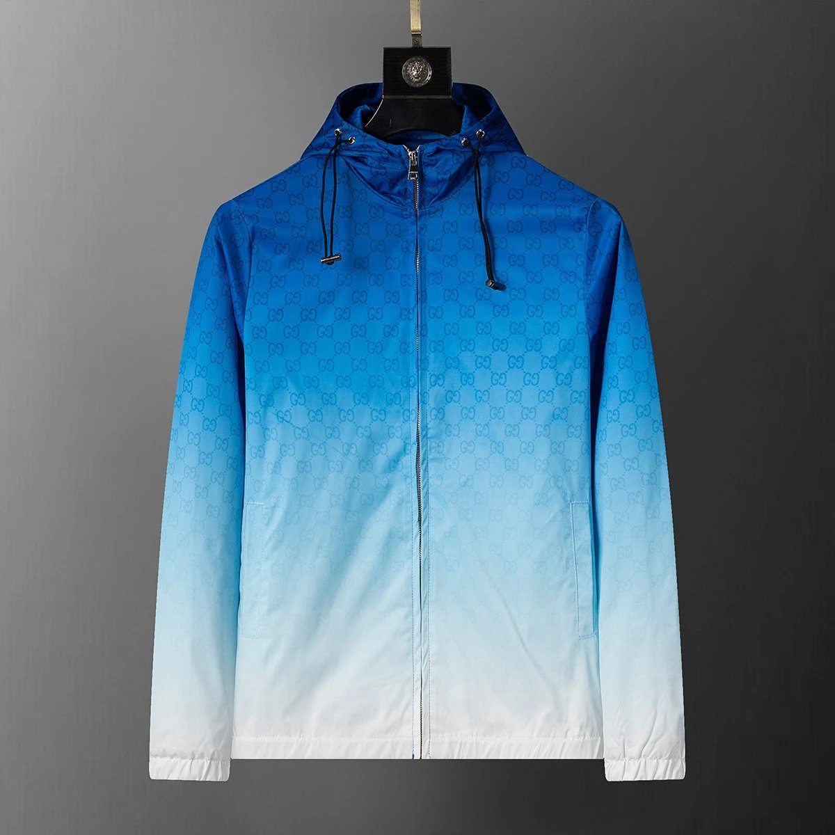 Louis Vuitton Jackets Hooded Zip-Up Jacket — 56021 Gradient Blue