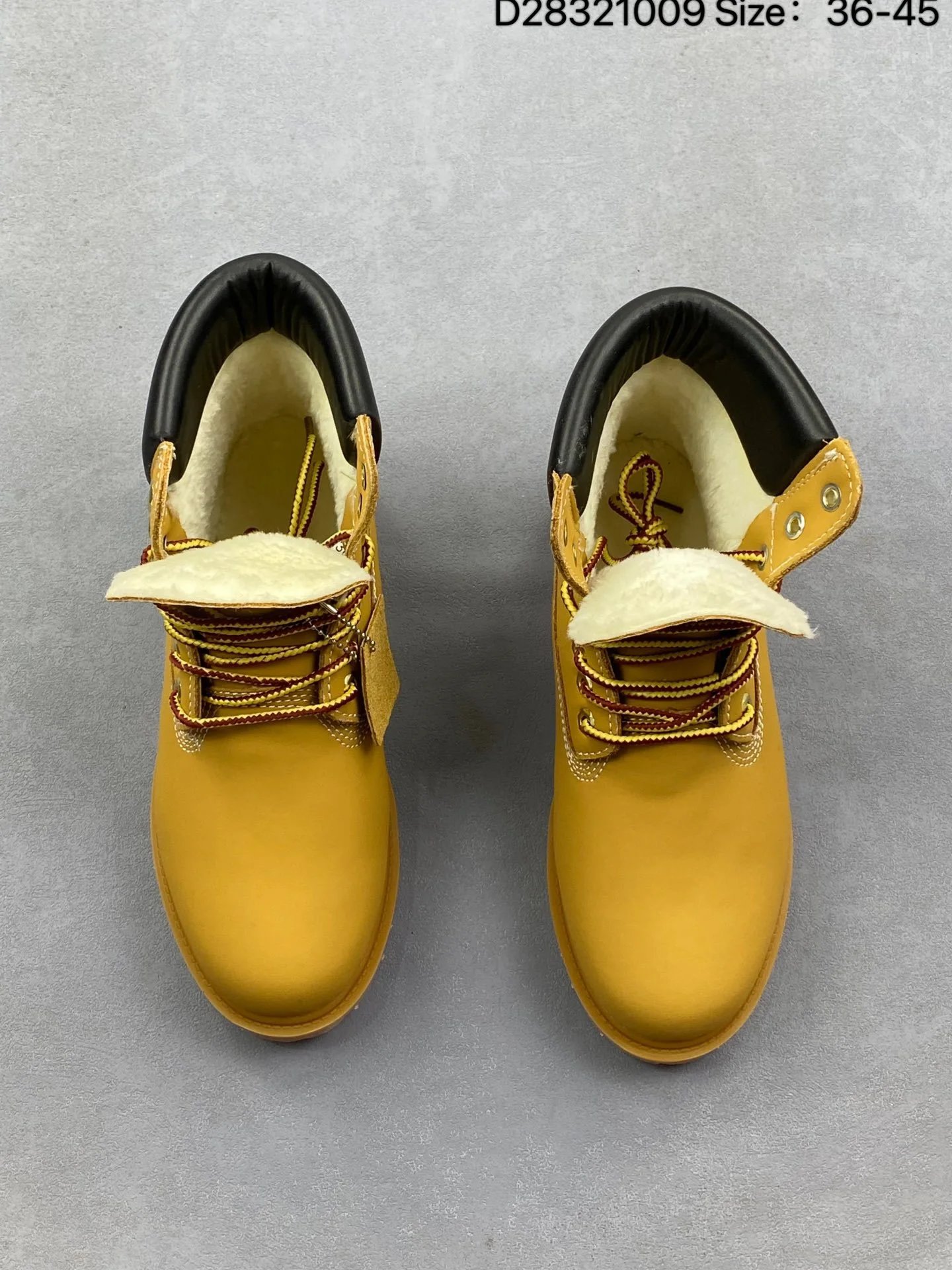 Timberland Boots Lace-Up High-Top Lug-Sole — Tianbolen – Fleece-lined Yellow