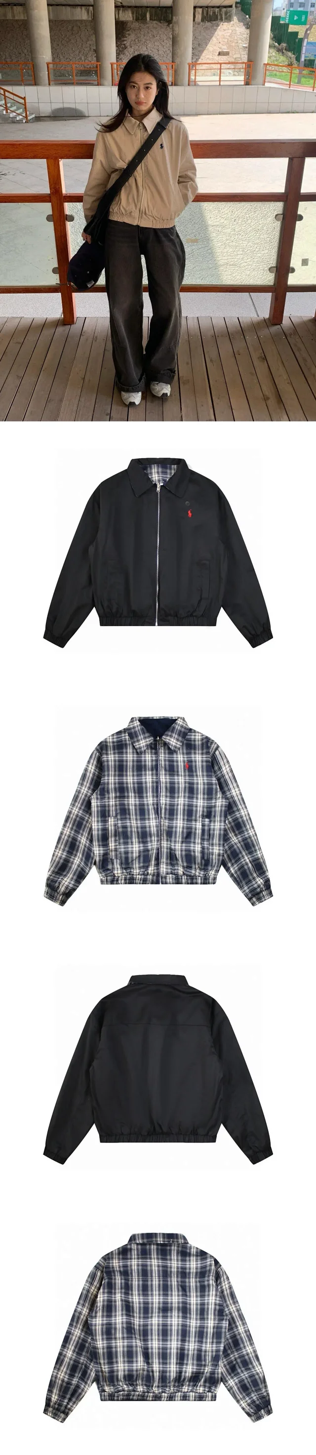 Polo Ralph Lauren Jackets Reversible Plaid-Lined Zip Jacket product detail image 25