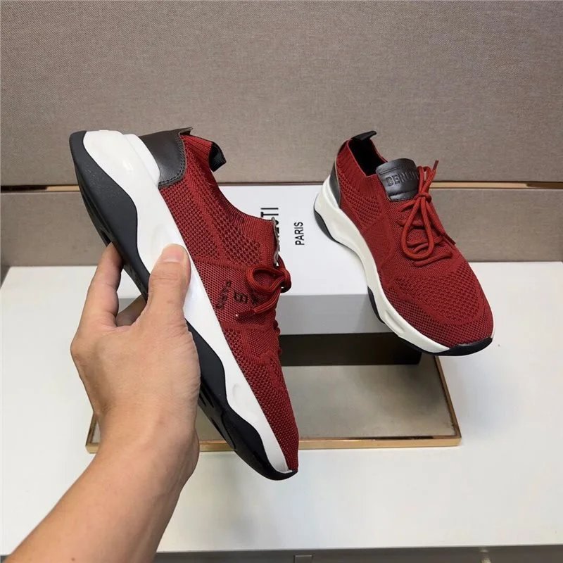 Berluti Sneakers Knit sock with leather heel panels — Style 6