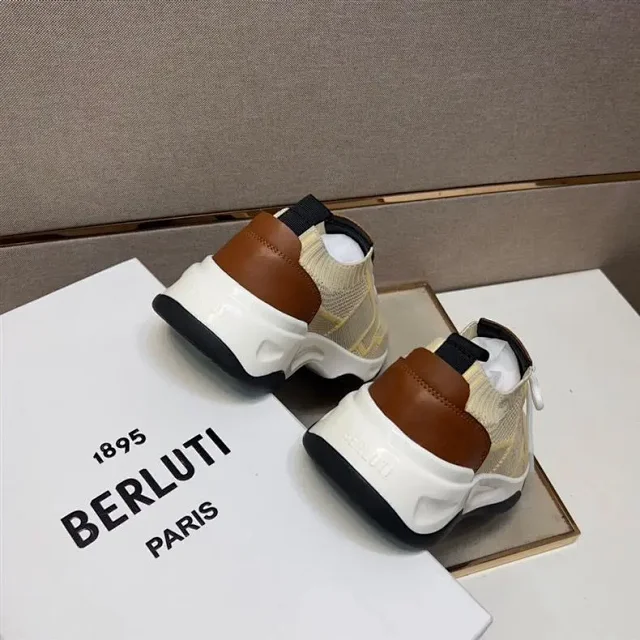 Berluti Sneakers Knit sock with leather heel panels product detail image 8