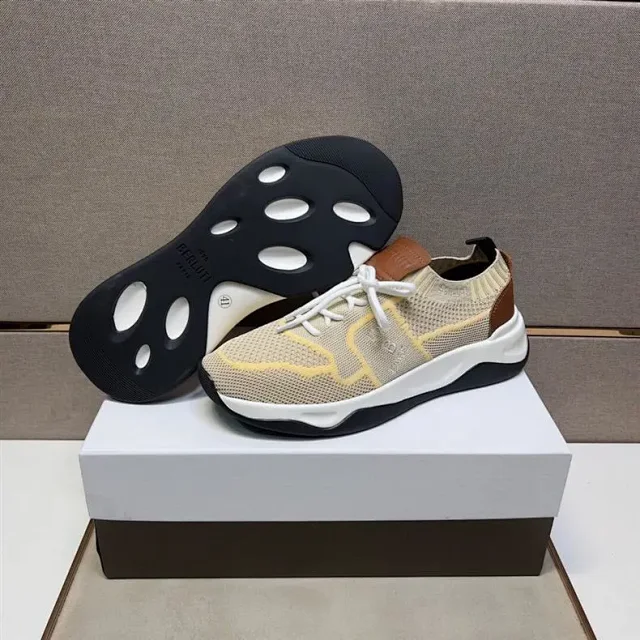 Berluti Sneakers Knit sock with leather heel panels product detail image 7