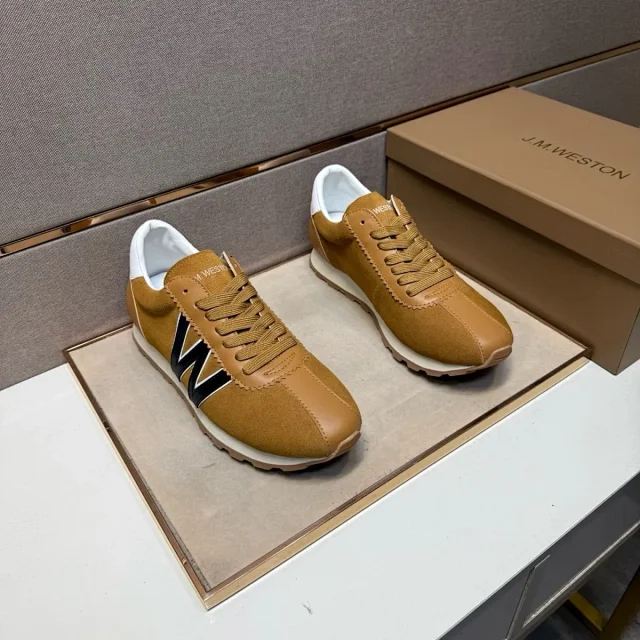 J.M. Weston Sneakers Low-Top Lace-Up Leather with W Side Detail product detail image 1