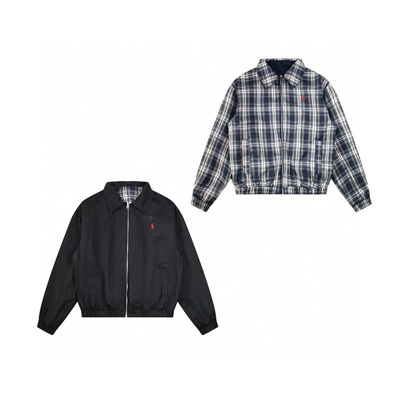 Polo Ralph Lauren Jackets Reversible Plaid-Lined Zip Jacket — Double-sided black r 45