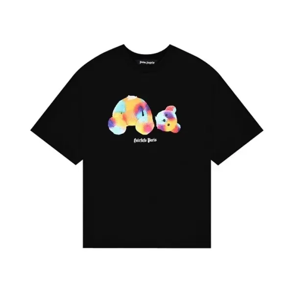 Palm Angels x Fairfashion Paris Tie-Dye Bear Graphic Black T-Shirt - 1