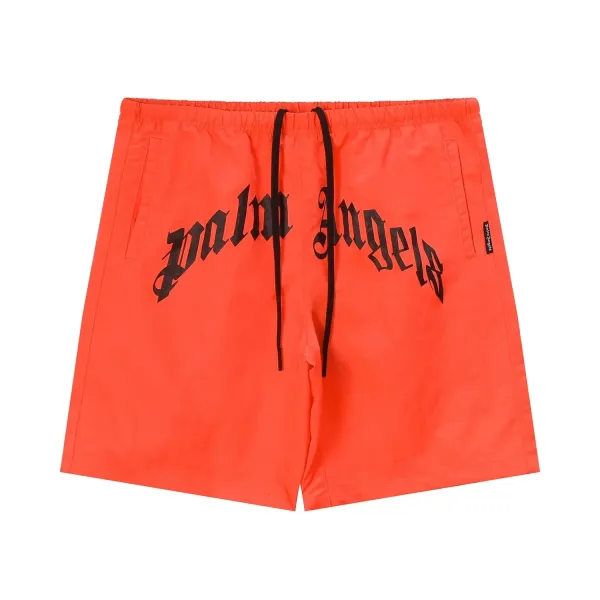 Palm Angels Logo Print Swim Shorts Orange - 1