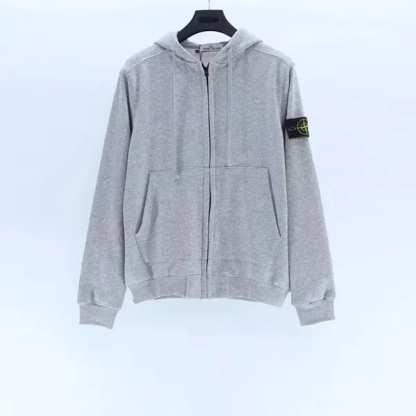 Stone Island Compass Logo Hoodie Gray - 1