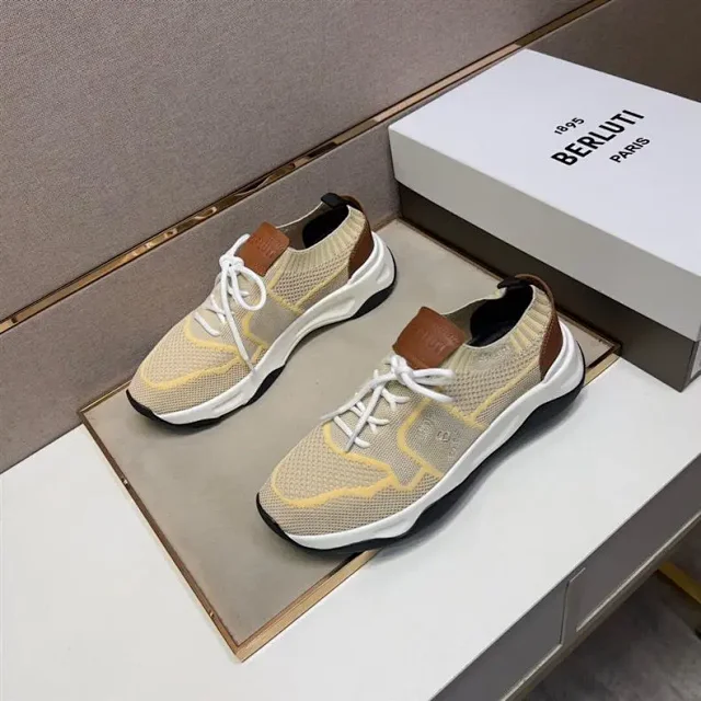 Berluti Sneakers Knit sock with leather heel panels product detail image 2