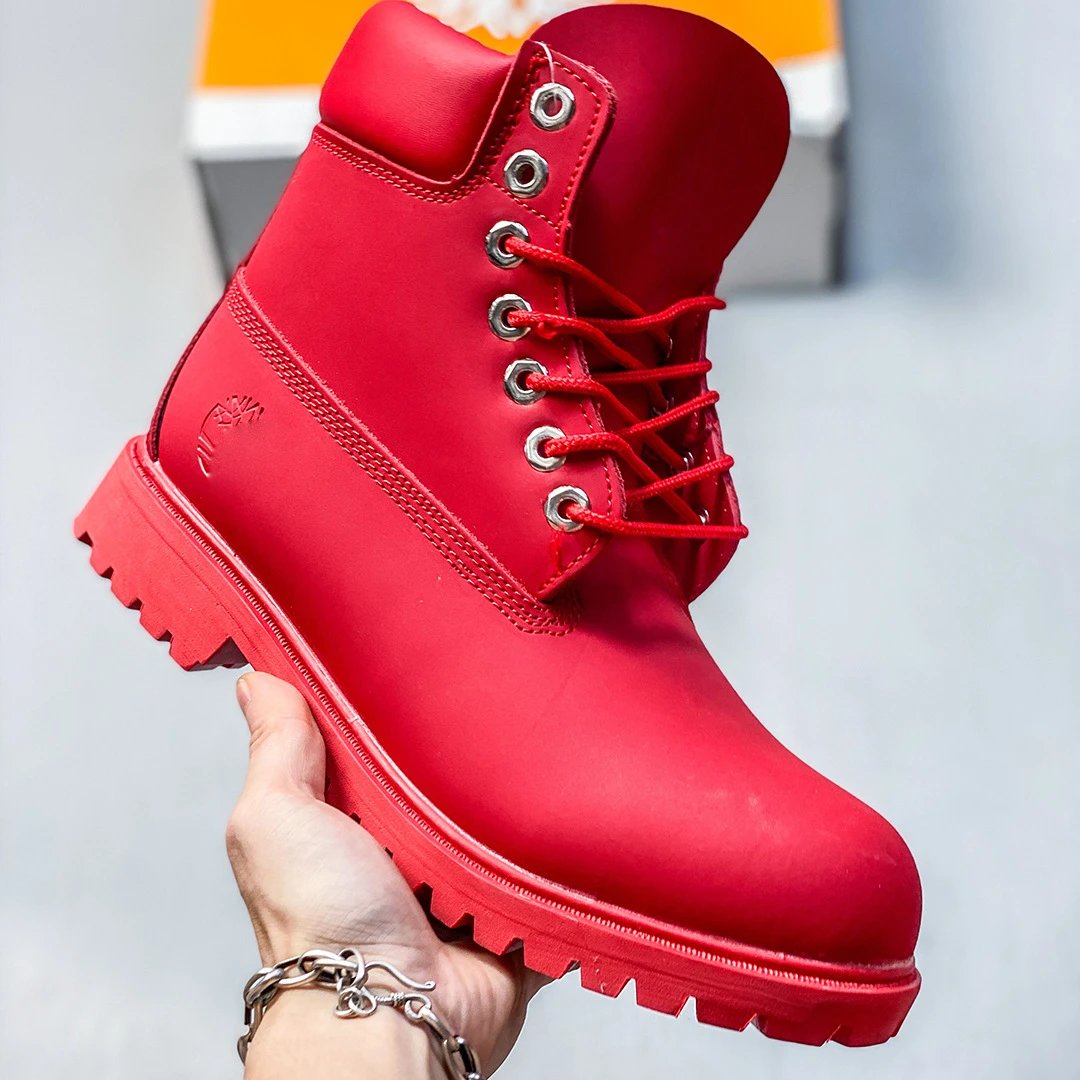 Timberland Boots Lace-Up High-Top Lug-Sole — Tianberun – Red