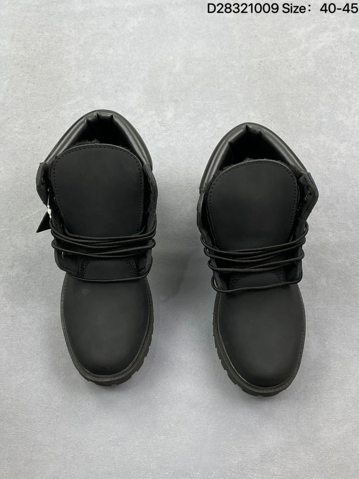 Timberland Boots Lace-Up High-Top Lug-Sole — Tianbolen – Fleece-lined Black