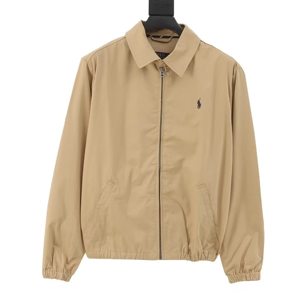 Polo Ralph Lauren Jackets Reversible Plaid-Lined Zip Jacket — Classic Khaki r 01
