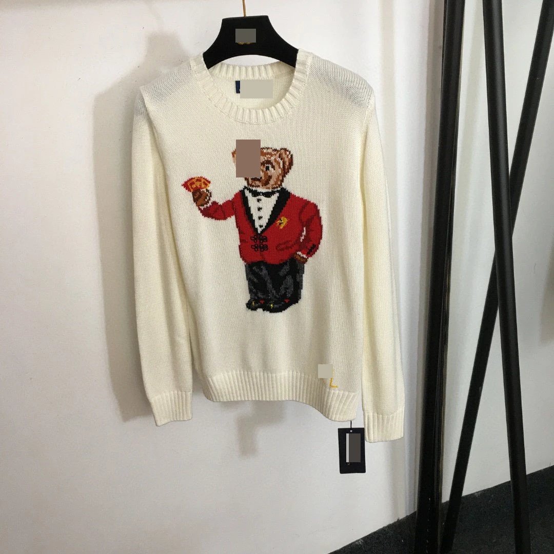 Unbranded Knitwear Crewneck knit sweater with bear motif — 15