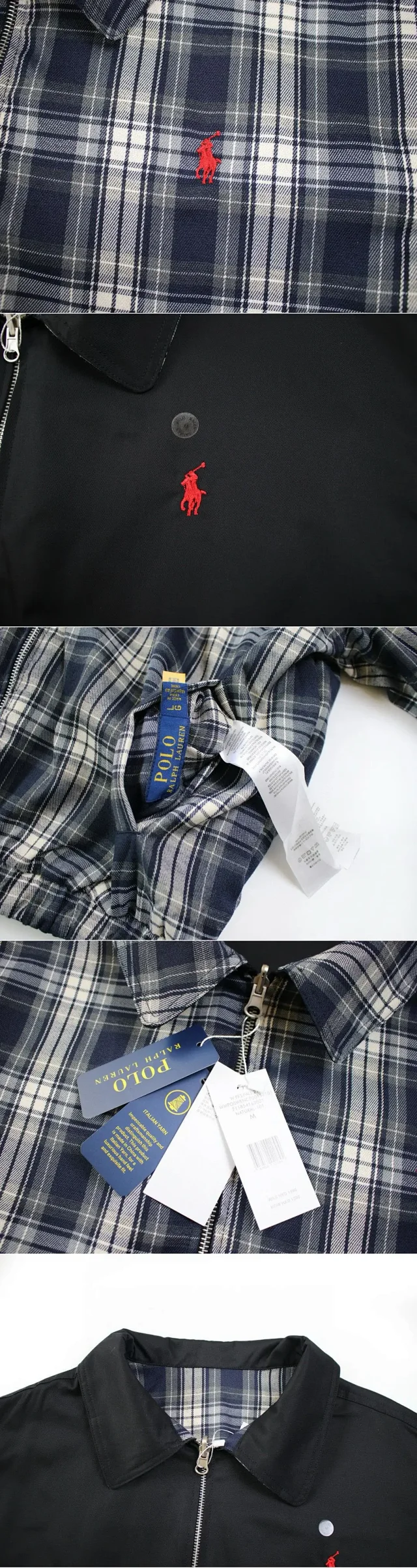 Polo Ralph Lauren Jackets Reversible Plaid-Lined Zip Jacket product detail image 26