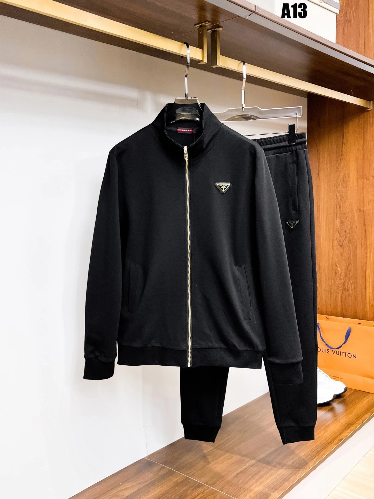 Loewe Matching Sets Zip-Up Track Jacket and Joggers Set — Black A 13