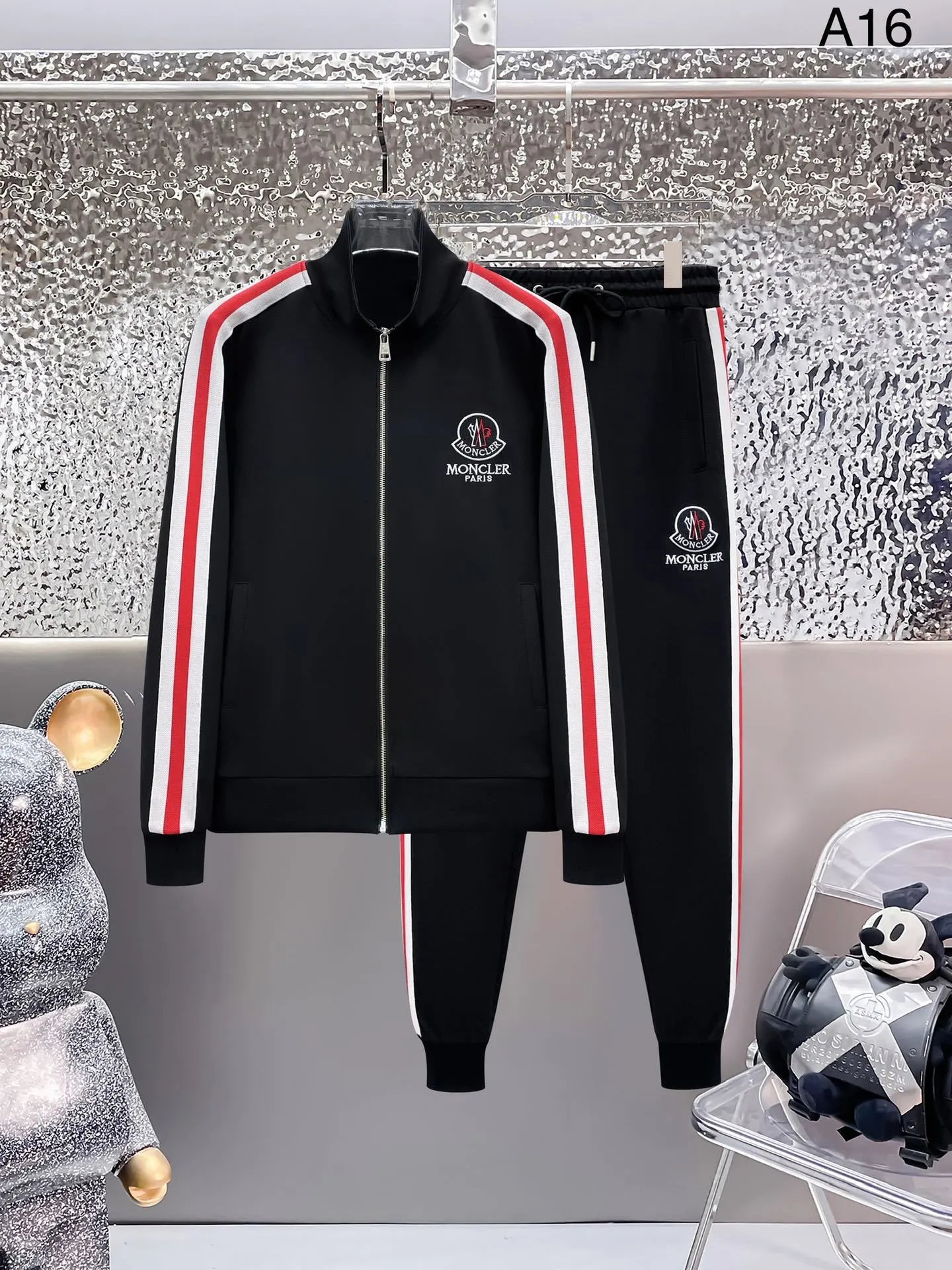 Loewe Matching Sets Zip-Up Track Jacket and Joggers Set — Black A16