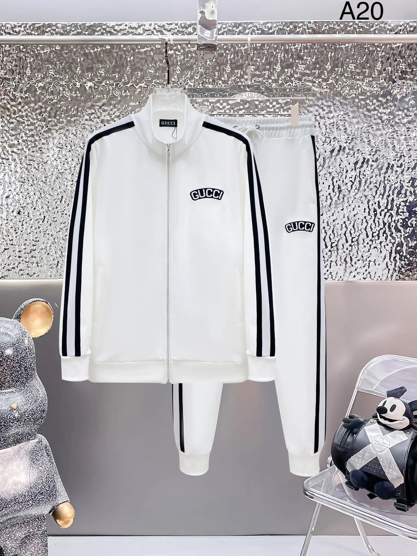 Loewe Matching Sets Zip-Up Track Jacket and Joggers Set — white A 20