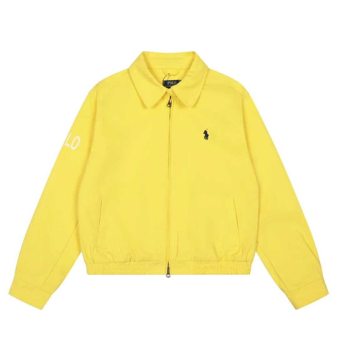 Polo Ralph Lauren Jackets Reversible Plaid-Lined Zip Jacket — Embroidered patch, yellow