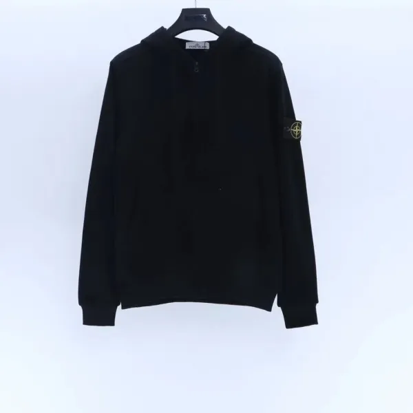 Stone Island Half-Zip Hoodie Black - 1