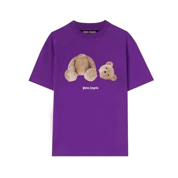 Palm Angels Teddy Bear Graphic Purple T-Shirt - 1