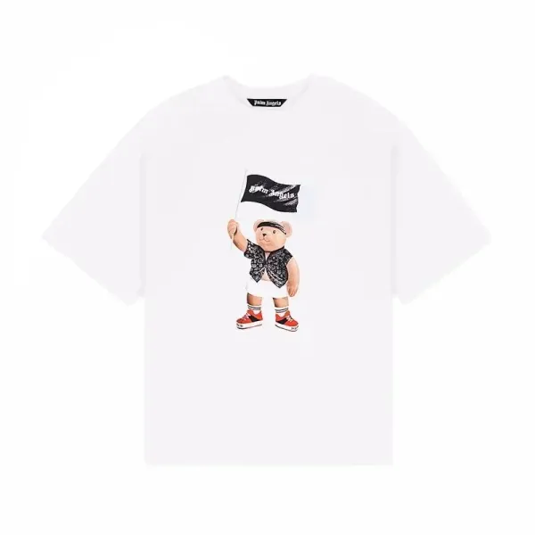 Palm Angels Bear Flag White T-Shirt - 1
