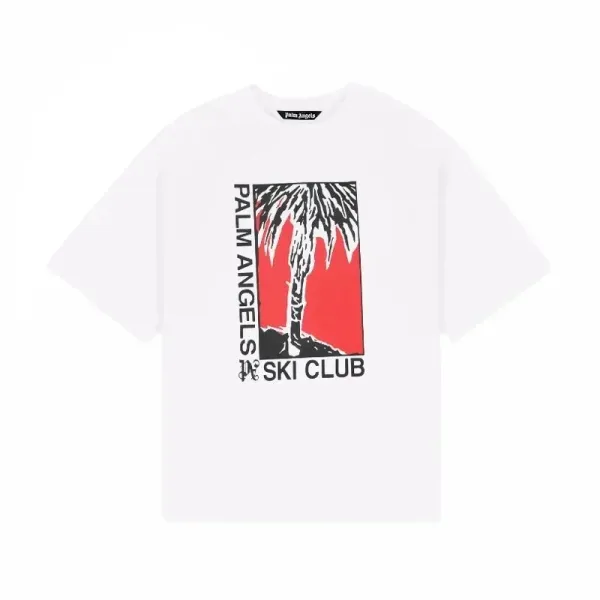 Palm Angels Palm Angels Ski Club Graphic T-Shirt White - 1