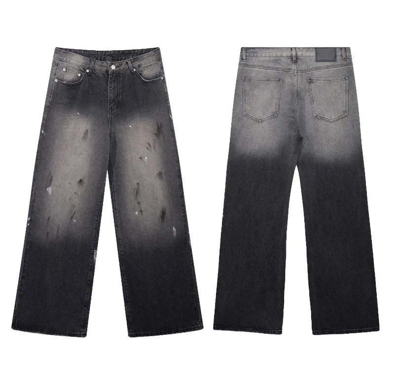 Gallery Dept. Jeans Flared with distressed and patchwork designs — A 02 black tea