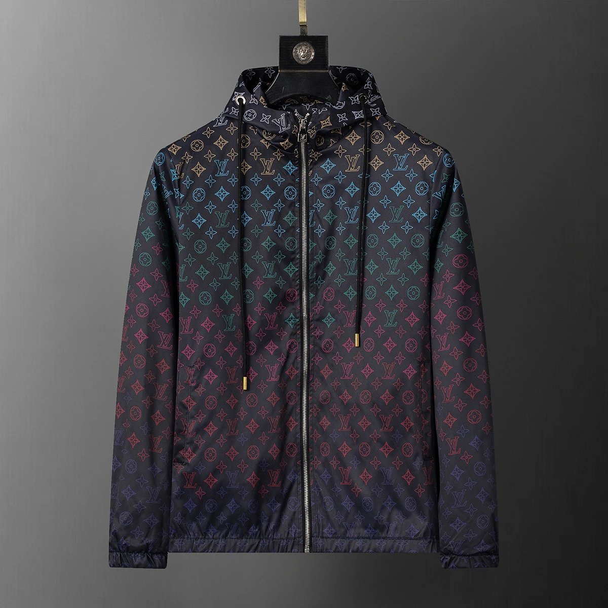 Louis Vuitton Jackets Hooded Zip-Up Jacket — 56016 Gradient Black
