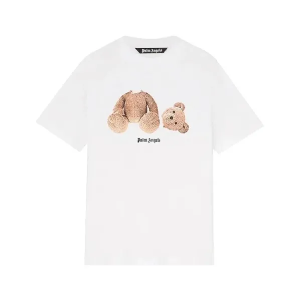 Palm Angels Teddy Bear Print White T-Shirt - 1