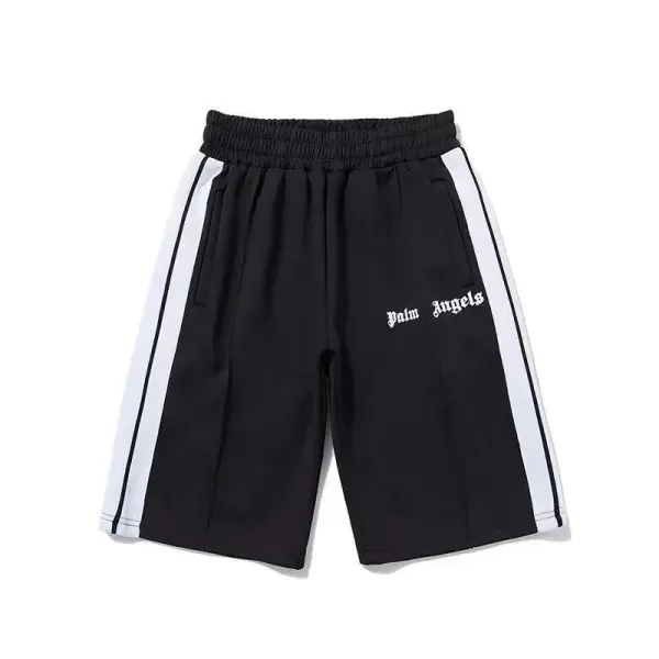 Palm Angels Track Shorts Black with White Stripes - 1