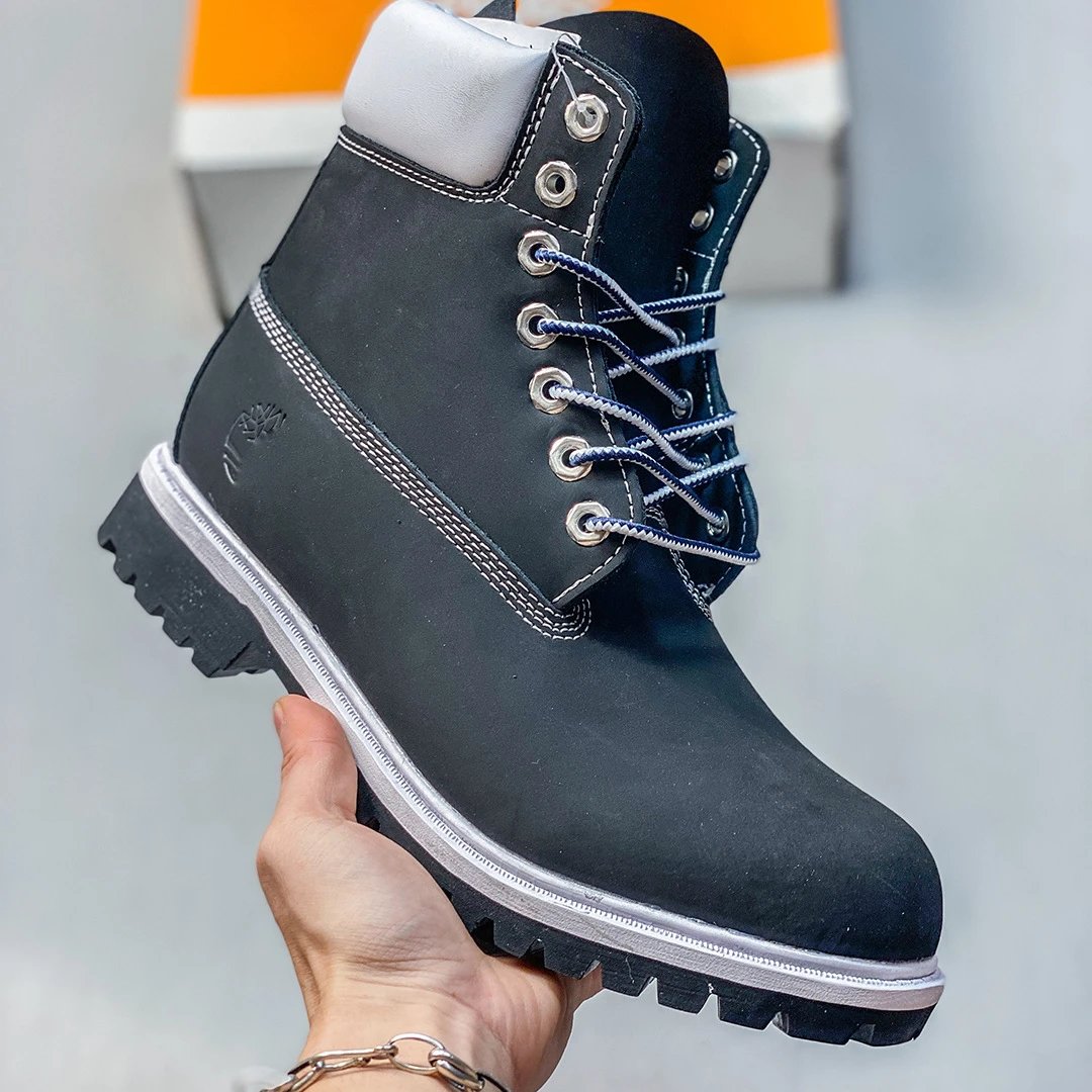 Timberland Boots Lace-Up High-Top Lug-Sole — Tianberun – Black and Gray