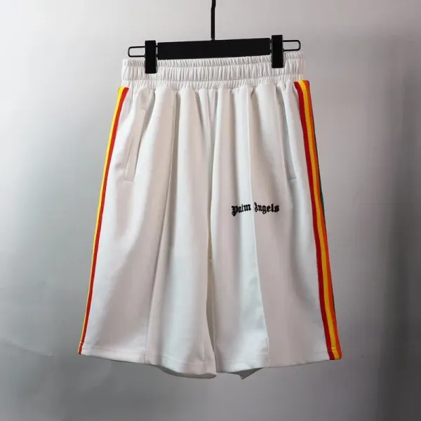 Palm Angels Track Shorts White with Red Yellow Stripes - 1