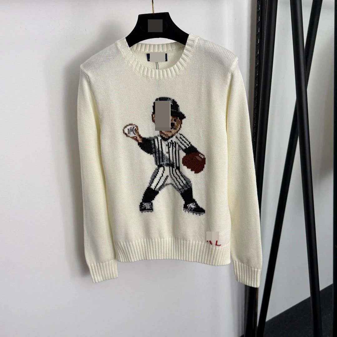 Unbranded Knitwear Crewneck knit sweater with bear motif — 2