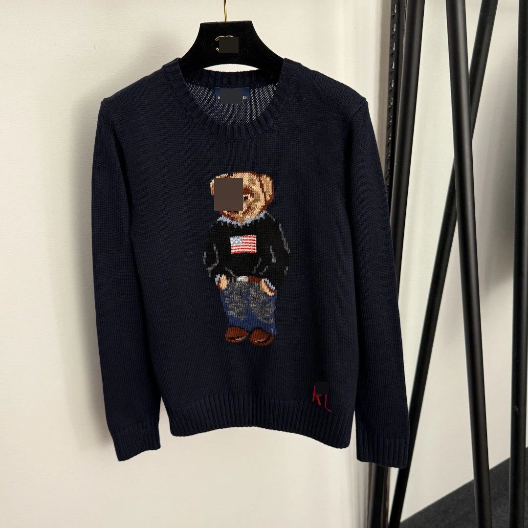 Unbranded Knitwear Crewneck knit sweater with bear motif — 16