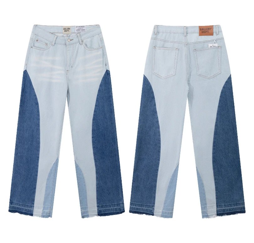 Gallery Dept. Jeans Flared with distressed and patchwork designs — 646 Washed blue