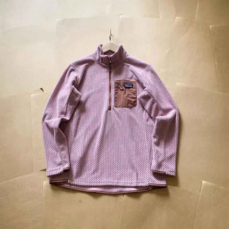 Patagonia Hoodies & Sweatshirts Quarter-Zip Fleece Pullover with Chest Pocket — Pink