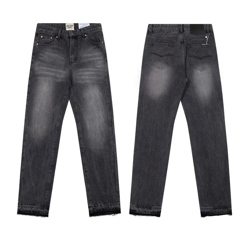 Gallery Dept. Jeans Flared with distressed and patchwork designs — 643 washed black
